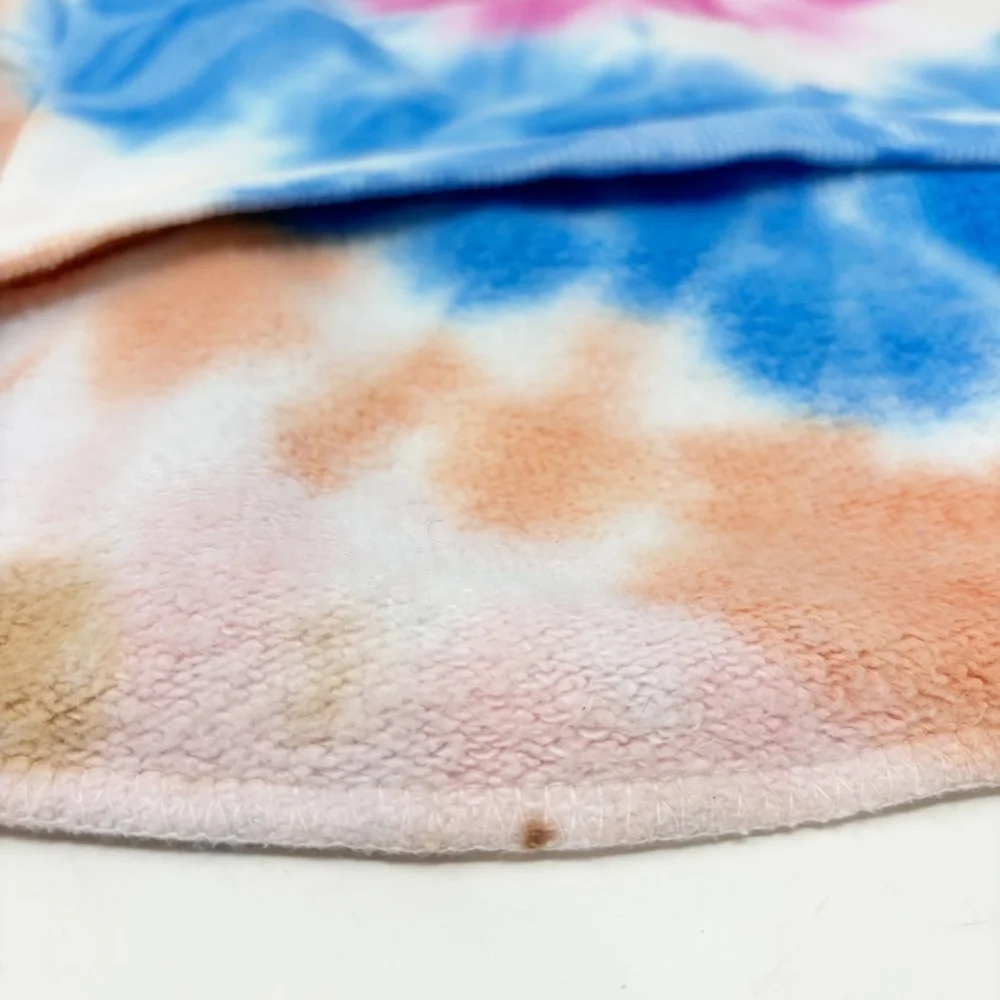 New FOUND MY ANIMAL Multicolor Tie Dye Hoodie Cotton Fleece Size Medium